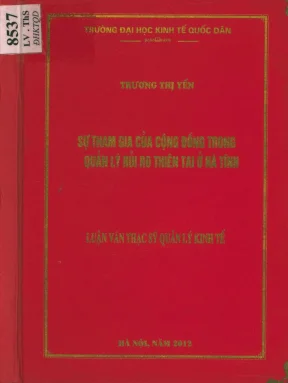 Luận văn sự tham gian của cộng đồng trong quản lý rủi ro thiên tai ở hà tĩnh