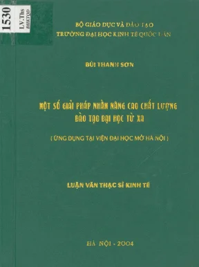 Luận văn một số giải pháp nhằm nâng cao chất lượng đào tạo đại học từ xa ứng dụng tại viện đại học mở hà nội