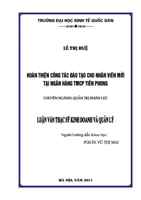 Luận văn hoàn thiện công tác đào tạo cho nhân viên mới tại ngân hàng tmcp tiên phong