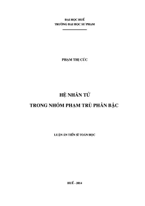 Luận văn thạc sĩ hệ nhân tử trong nhóm phạm trù phân bậc