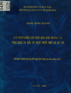 Luận văn giải pháp nâng cao hiệu quả kinh doanh của tổng công ty đầu tư phát triển nhà và đô thị