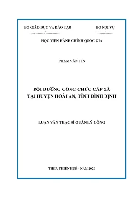 Luận văn thạc sĩ bồi dưỡng công chức cấp xã tại huyện hoài ân tỉnh bình định
