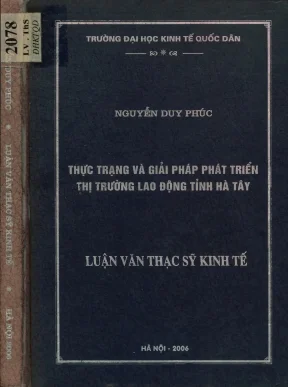 Luận văn thực trạng và giải pháp phát triển thị trường lao động tỉnh hà tây