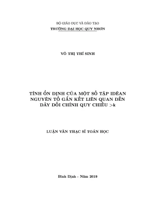 Luận văn thạc sĩ tính ổn định của một số tập iđêan nguyên tố gắn kết liên quan đến dãy đối chính quy chiều k