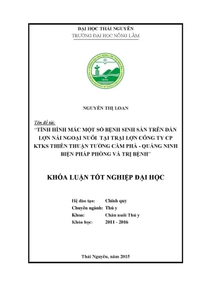 Luận văn thạc sĩ tình hình mắc một số bệnh sinh sản trên đàn lợn nái ngoại nuôi tại trại lợn công ty cổ phần khai thác khoáng sản thiên thuận tường cẩm phả