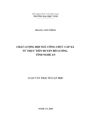 Luận văn thạc sĩ chất lượng công chức cấp xã từ thực tiễn huyện đô lương tỉnh nghệ an