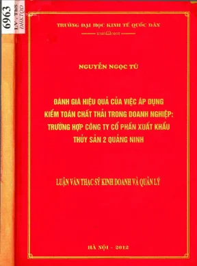 Luận văn đánh giá hiệu quả của việc áp dụng kiểm toán chất thải trong doanh nghiệp trường hợp công ty cổ phần xuất khẩu thủy sản 2 quảng ninh