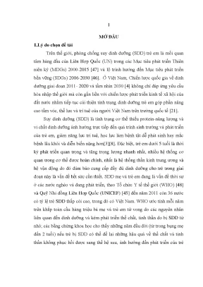 Luận văn thạc sĩ đánh giá tình trạng suy dinh dưỡng và một số yếu tố liên quan ở trẻ em dưới 5 tuổi tại huyện tuy phước tỉnh bình định từ năm 2015 đến năm 2016