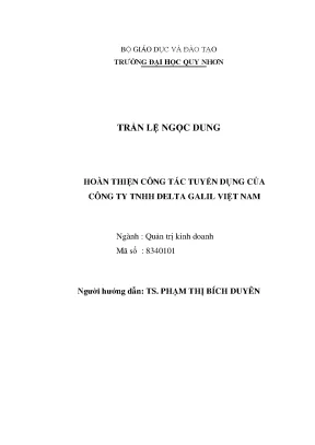 Luận văn thạc sĩ hoàn thiện công tác tuyển dụng của công ty tnhh delta galil việt nam