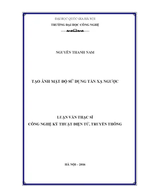 Luận văn thạc sĩ tạo ảnh mật độ sử dụng tán xạ ngược