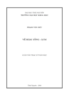 Luận văn thạc sĩ về hàm tổng lcm