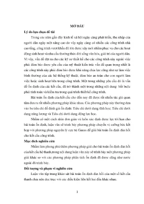 Luận văn thạc sĩ kĩ thuật phân tích ổn định của thanh bằng phương pháp chuyển vị cưỡng bức
