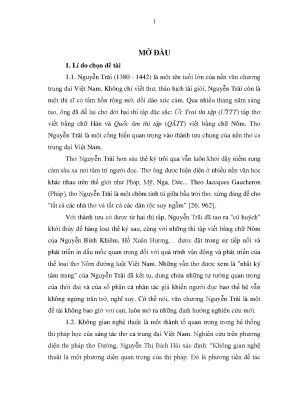 Luận văn thạc sĩ không gian nghệ thuật trong thơ nguyễn trải