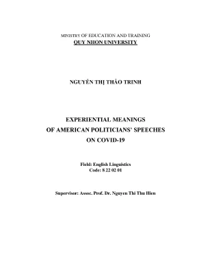 Luận văn thạc sĩ experiential meanings of american politicians speeches on covid 19