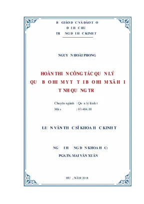 Luận văn thạc sĩ hoàn thiện công tác quản lý quỹ bảo hiểm y tế tại bảo hiểm xã hội tỉnh quảng trị