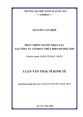 Luận văn phát triển nguồn nhân lực tại công ty cổ phần thủy điện hương sơn