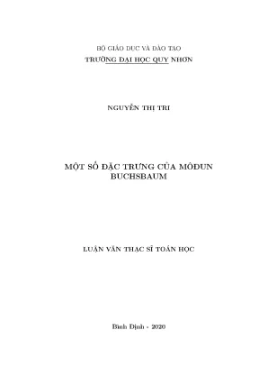 Luận văn thạc sĩ một số đặc trưng của môđun buchsbaum