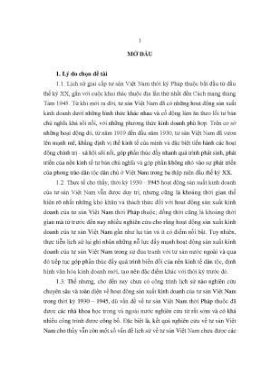 Luận văn thạc sĩ hoạt động sản xuất kinh doanh của tư sản việt nam thời kỳ 1930 1945