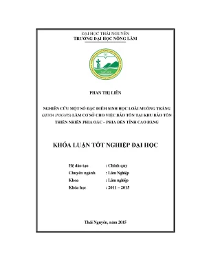 Luận văn thạc sĩ nghiên cứu một số đặc điểm sinh học loài muồng trắng zenia insignis làm cơ sở cho việc bảo t ồn tại khu bảo tồn thiên nhiên phia oắc phia đén tỉnh cao bằng