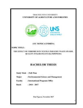 Luận văn the effect of chromium in textile industry waste on soil quality in karanganyar indonesia