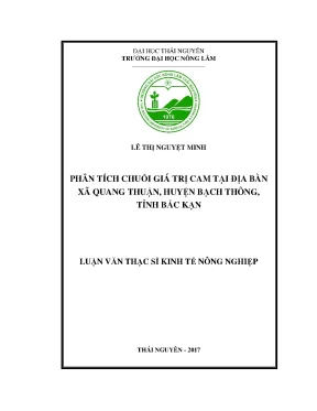 Luận văn phân tích chuỗi giá trị cam tại địa bàn xã quang thuận huyện bạch thông tỉnh bắc kạn