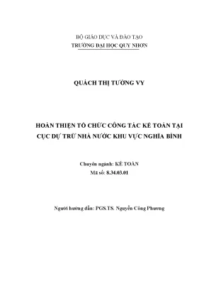 Luận văn thạc sĩ hoàn thiện tổ chức công tác kế toán tại cục dự trữ nhà nước khu vực nghĩa bình