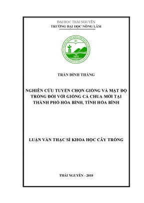 Luận văn thạc sĩ nghiên cứu tuyển chọn giống và mật độ trồng đối với giống cà chua mới tại thành phố hòa bình tỉnh hòa bình