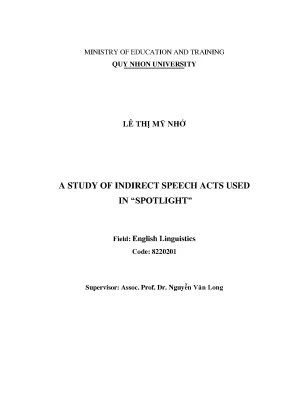 Luận văn thạc sĩ a study of indirect speech acts used in spotlight