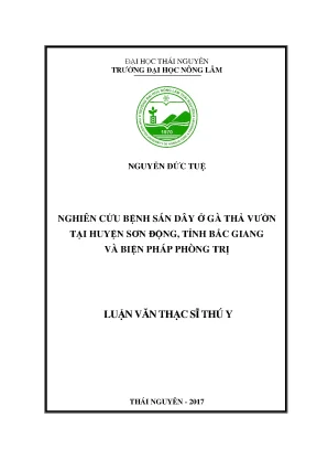 Luận văn nghiên cứu bệnh sán dây ở gà thả vườn tại huyện sơn động tỉnh bắc giang và biện pháp phòng trị