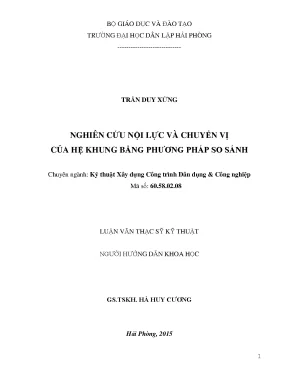 Luận văn thạc sĩ kĩ thuật nghiên cứu nội lực và chuyển vị của hệ khung bằng phương pháp so sánh