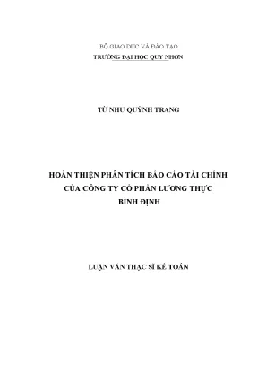Luận văn thạc sĩ hoàn thiện phân tích báo cáo tài chính của công ty cổ phần lương thực bình định