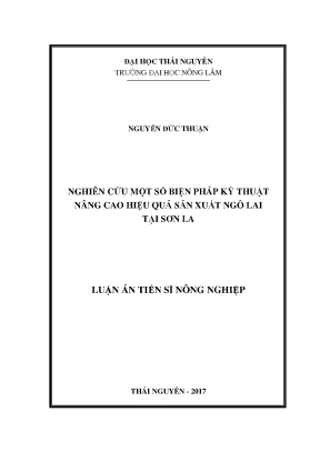 Luận văn thạc sĩ nghiên cứu một số biện pháp kỹ thuật nâng cao hiệu quả sản xuất ngô lai tại sơn la