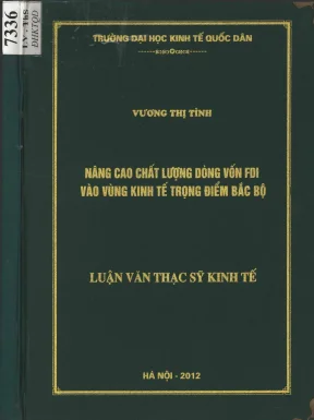 Luận văn nâng cao chất lượng dòng vốn fdi vào vùng kinh tế trọng điểm bắc bộ
