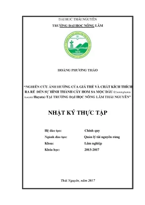 Luận văn nghiên cứu ảnh hưởng của giá thể và chất kích thích ra rễ đến sự hình thành cây hom sa mộc dầu cunninghamia konishii hayata tại trường đại học nông lâm thái nguyên