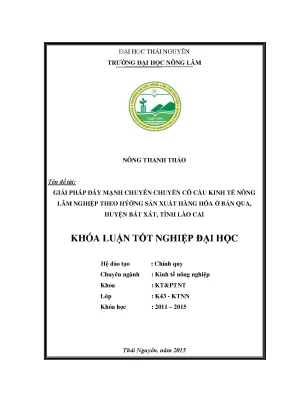 Luận văn thạc sĩ giải pháp đẩy mạnh chuyển dịch cơ cấu kinh tế nông lâm nghiệp theo hướng sản xuất hàng hóa ở xã bản qua huyện bát xát tỉnh lào cai