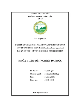 Luận văn thạc sĩ nghiên cứu đặc điểm phân bố và sinh trưởng của cây bương lông điện biên dendrocalamus giganteus tại xã nà tấu huyện điện biên tỉnh điện biên