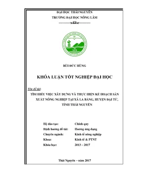 Luận văn tìm hiểu việc xây dựng và thực hiện kế hoạch sản xuất nông nghiệp tại xã la bằng huyện đại từ tỉnh thái nguyên