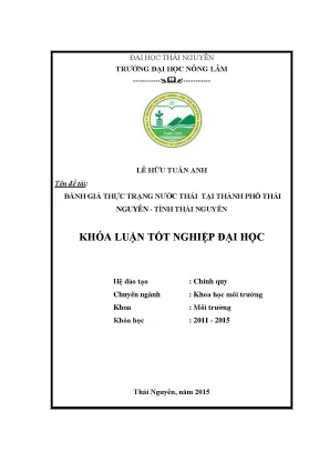 Luận văn thạc sĩ đánh giá thực trạng nước thải tại thành phố thái nguyên tỉnh thái nguyên