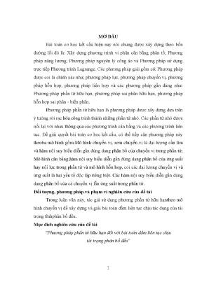 Luận văn thạc sĩ kĩ thuật phương pháp phần tử hữu hạn đối với bài toán dầm liên tục chịu tải trọng phân bố đều