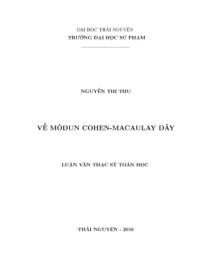 Luận văn thạc sĩ về mođun cohen macaulay dãy