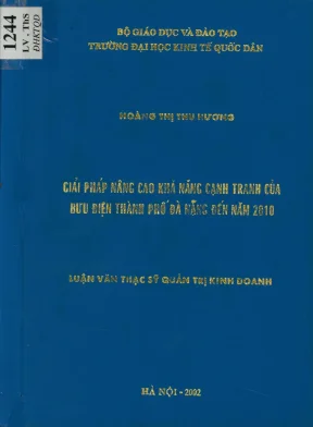 Luận văn giải pháp nâng cao khả năng cạnh tranh của bưu điện thành phố đà nẵng đến năm 2010