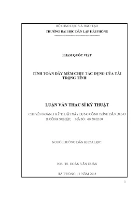 Luận văn thạc sĩ tính toán dây mềm chịu tác dụng của tải trọng tĩnh