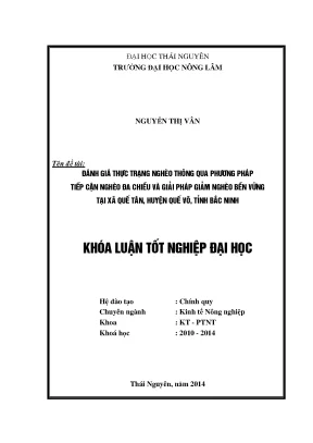 Luận văn thạc sĩ đánh giá thực trạng nghèo thông qua phương pháp tiếp cận nghèo đa chiều và giải pháp giảm nghèo bền vững tại xã quế tân huyện quế võ tỉnh bắc ninh