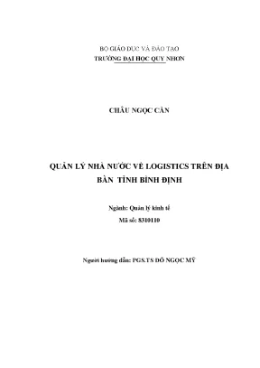 Luận văn thạc sĩ quản lý nhà nước về logistics trên địa bàn tỉnh bình định