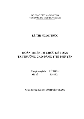 Luận văn thạc sĩ hoàn thiện tổ chức kế toán tại trường cao đẳng y tế phú yên