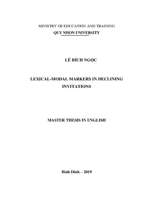 Luận văn thạc sĩ lexical modal markers in declining invitations