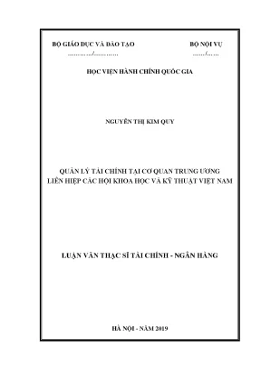 Luận văn thạc sĩ quản lý tài chính tại cơ quan trung ương liên hiệp các hội khoa học và kỹ thuật việt nam