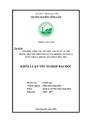 Luận văn tìm hiểu công tác tổ chức sản xuất cà tím tại trang trại số 22 moshav hatzeva vùng arava israel thuộc trung tâm liên kết và phát triển quốc tế