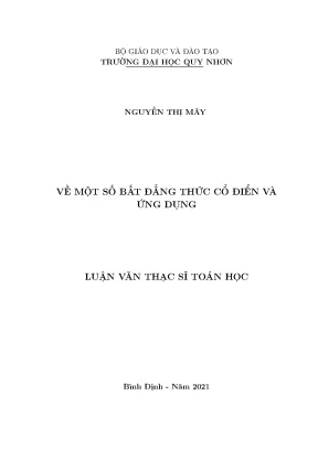 Luận văn thạc sĩ một số bất đẳng thức cổ điển và ứng dụng