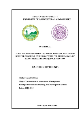 Luận văn thạc sĩ development of novel titanate nanotubes reduced graphene oxide composite for the removal of heavy metals from aqueous solution